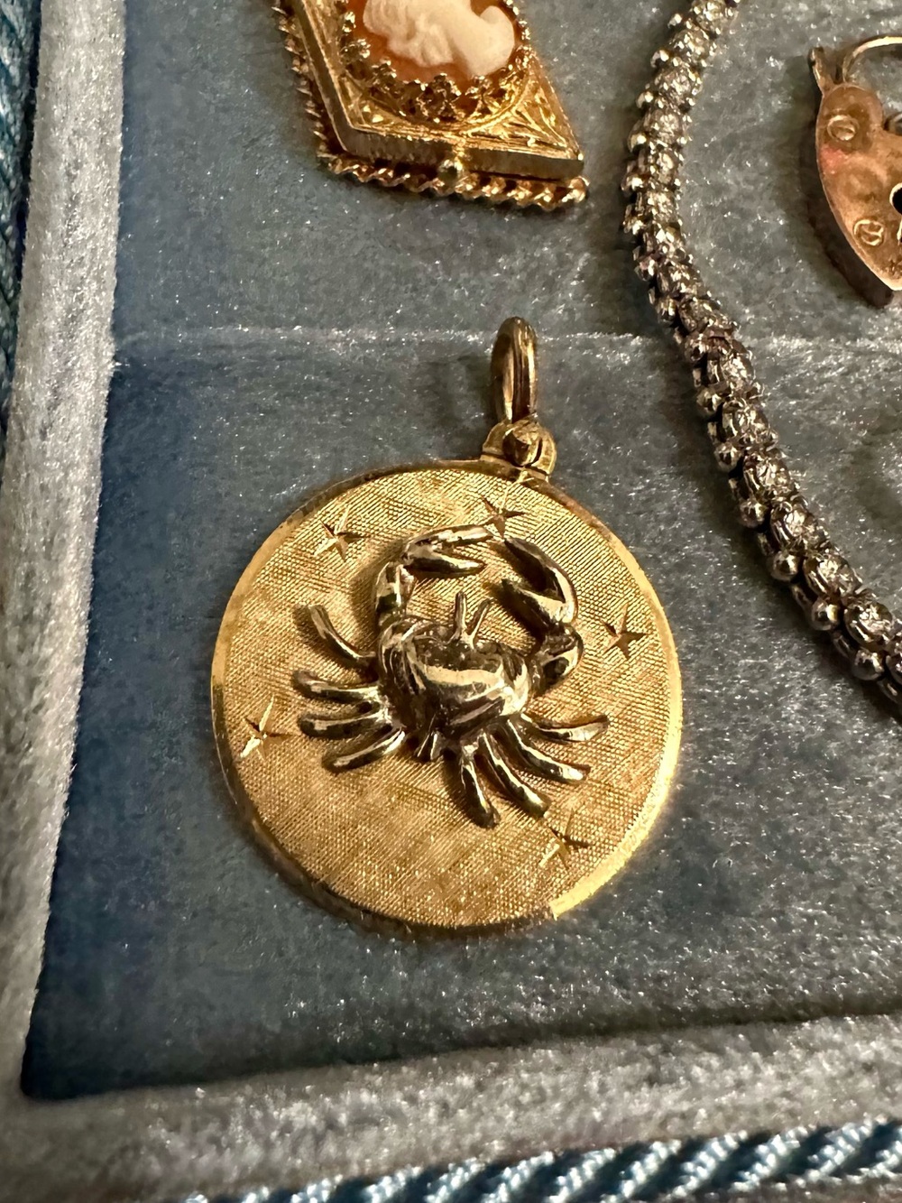 14k Solid Gold Cancer Crab Zodiac Pendant Charm Astrology 6.5 Grams 1958